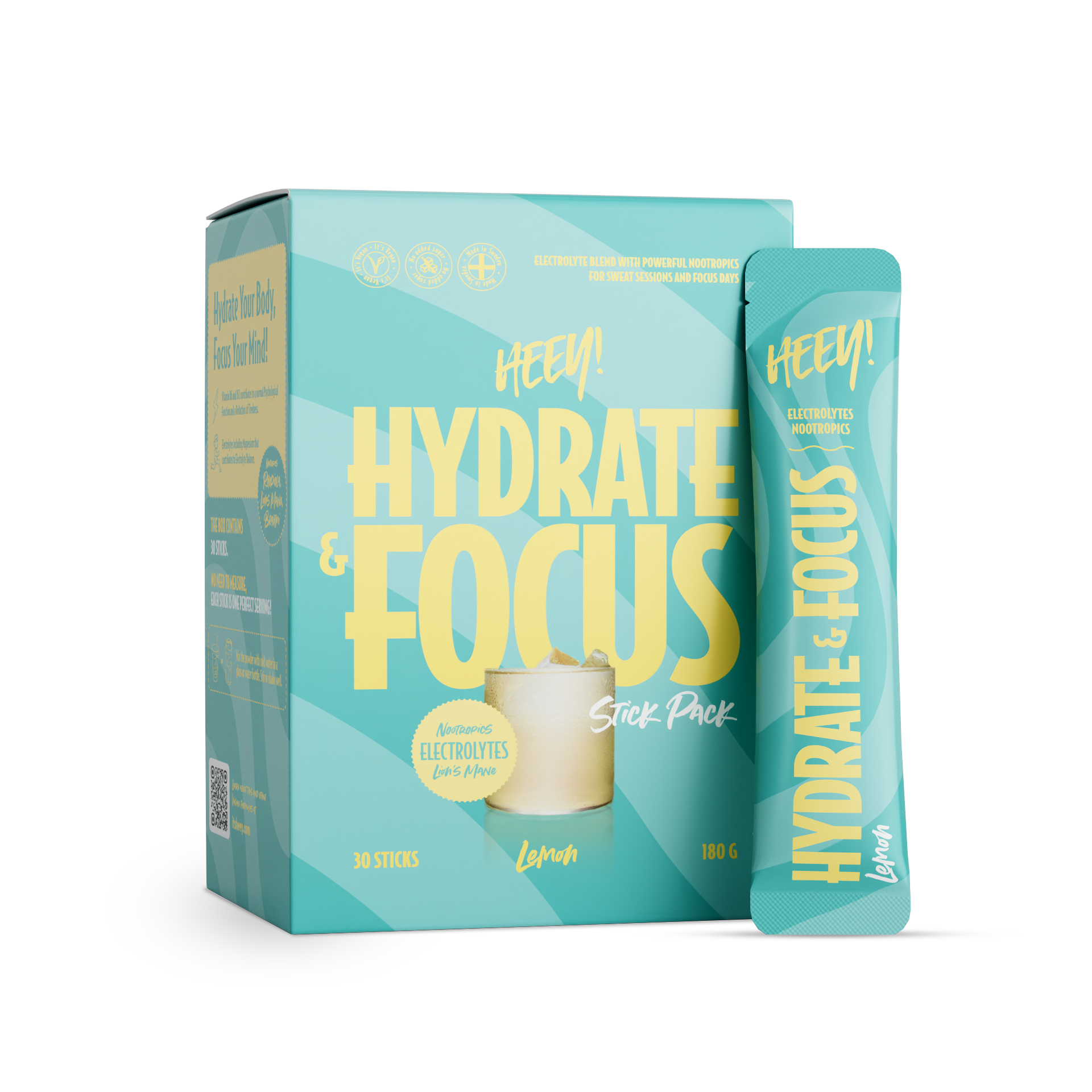 Heey! Hydrate & Focus Lemon 30-pack