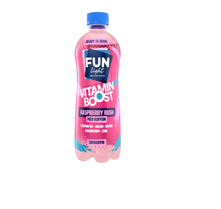 Fun Light Raspberry Rush med koffein 500ml