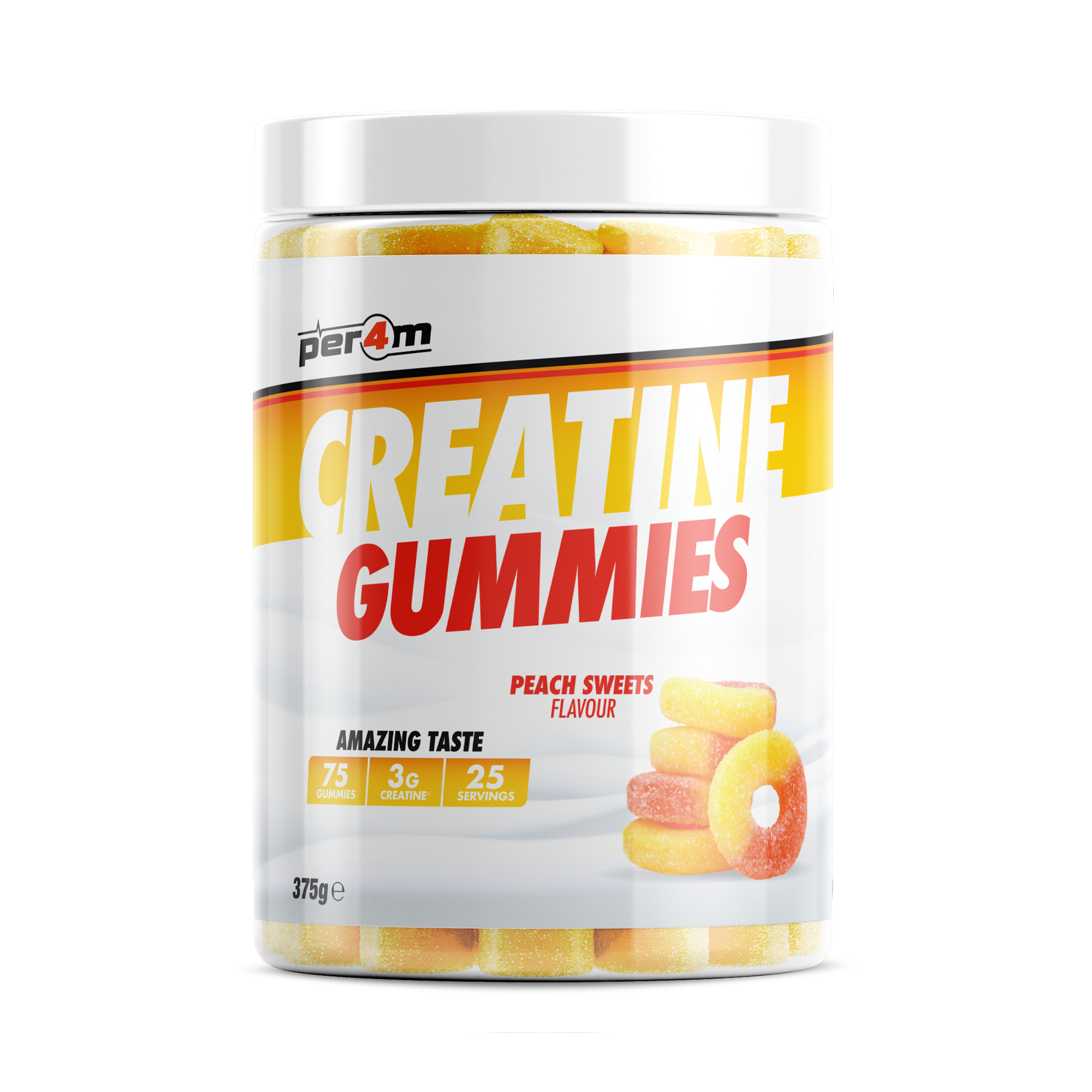 Per4m Creatine Gummies Peach Sweets 25serveringar