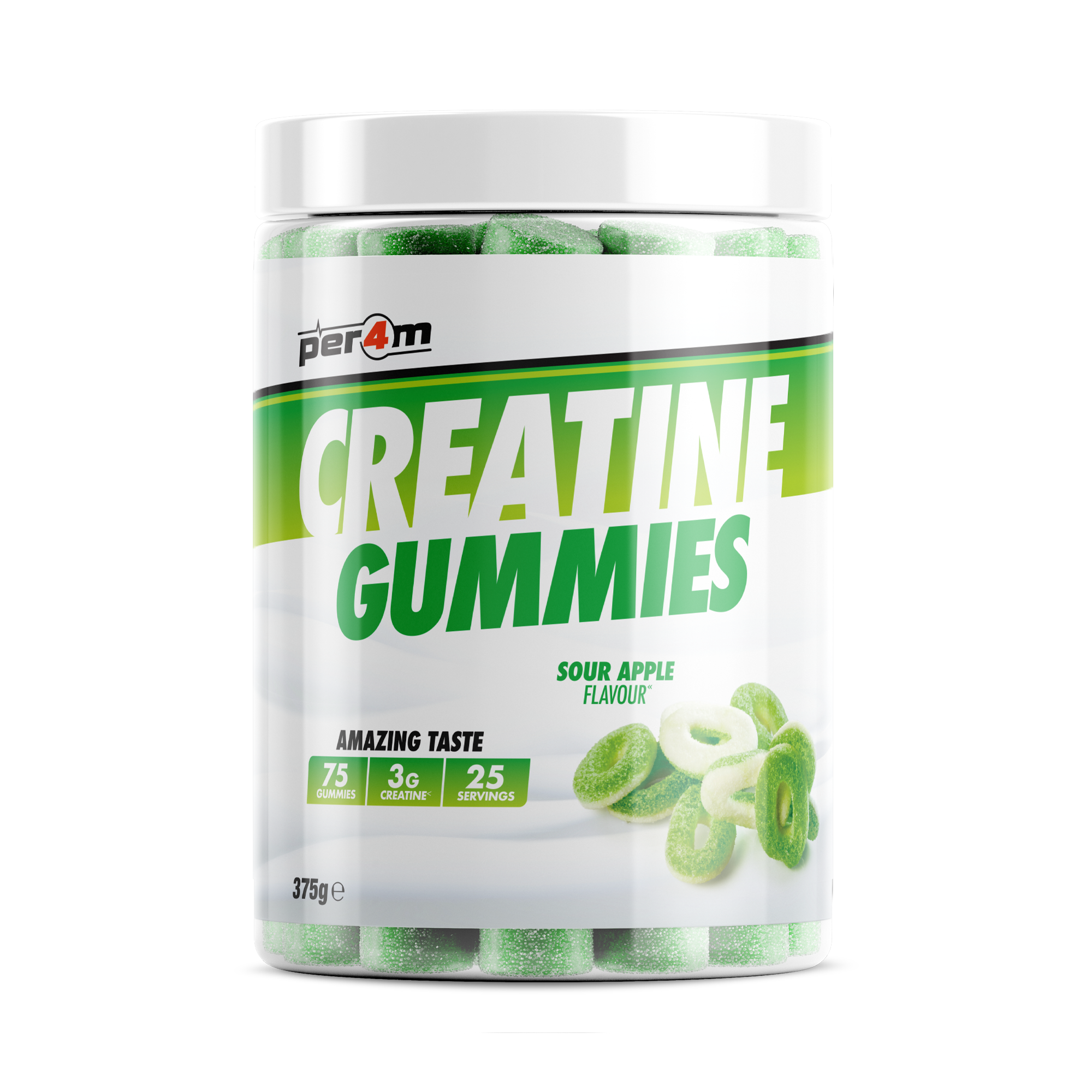 Per4m Creatine Gummies Sour Apple 25serveringar