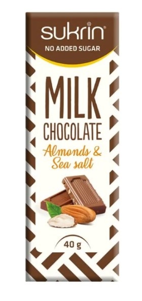 Sukrin Milk Chocolate Almonds & Sea Salt 40g