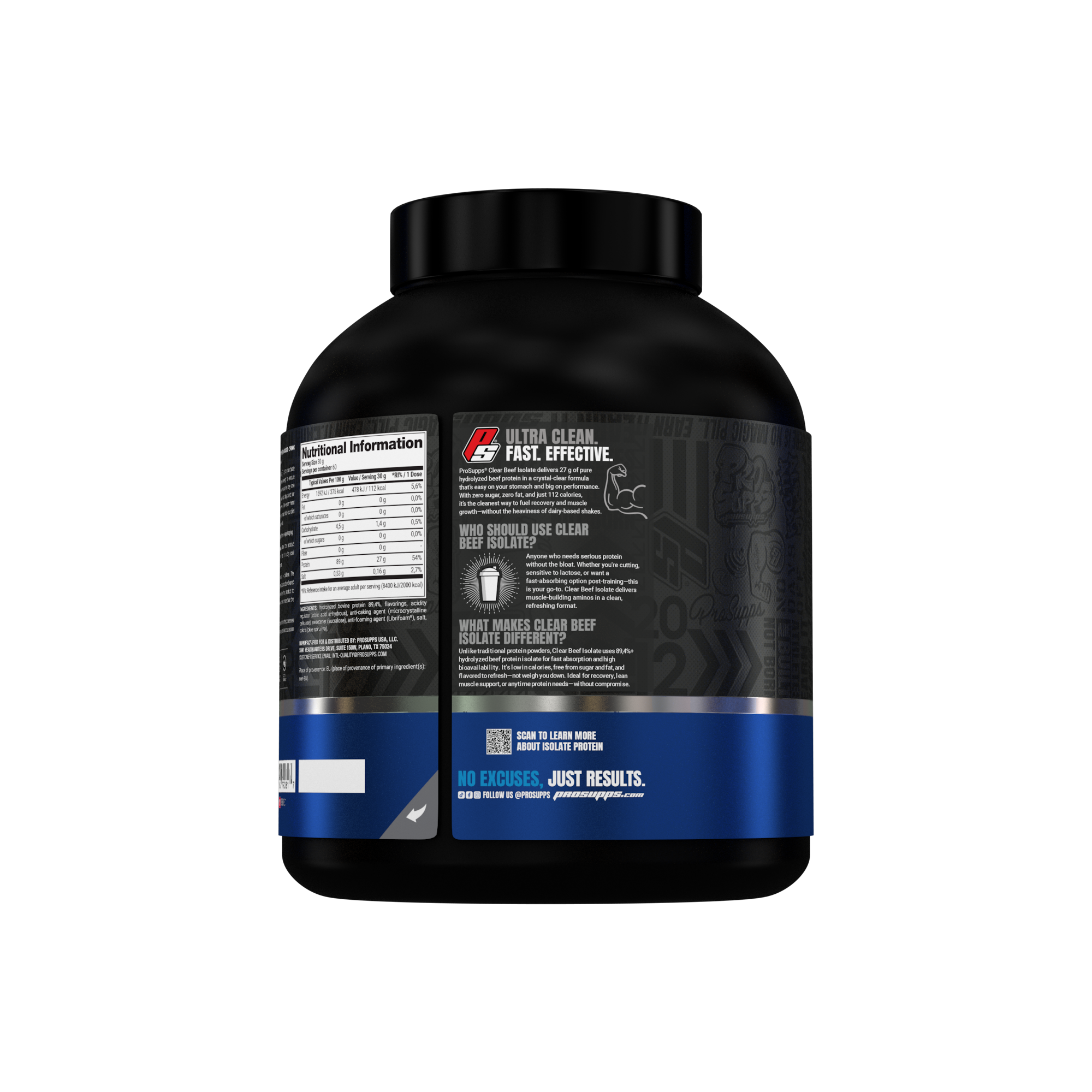 Pro Supps Beef Protein Isolate Blue Razz 1816g