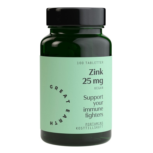 Great Earth Super Zink 25 mg 60 Tabletter