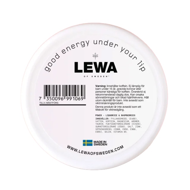 LEWA Power Liquorice & Raspberries Nikotinfritt snus 10-pack