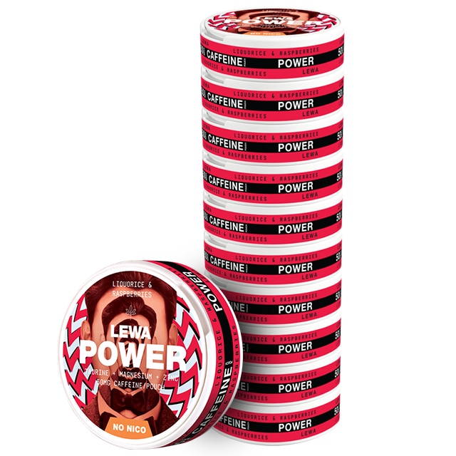 LEWA Power Liquorice & Raspberries Nikotinfritt snus 10-pack