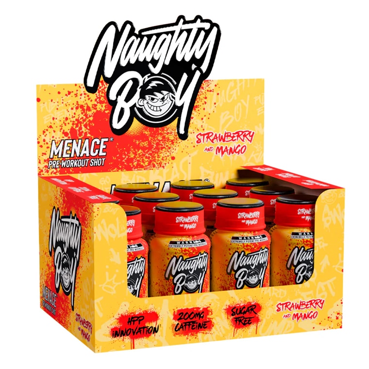 Naughty Boy Menace Pre-Workout Shot Strawberry Mango 12x60ml