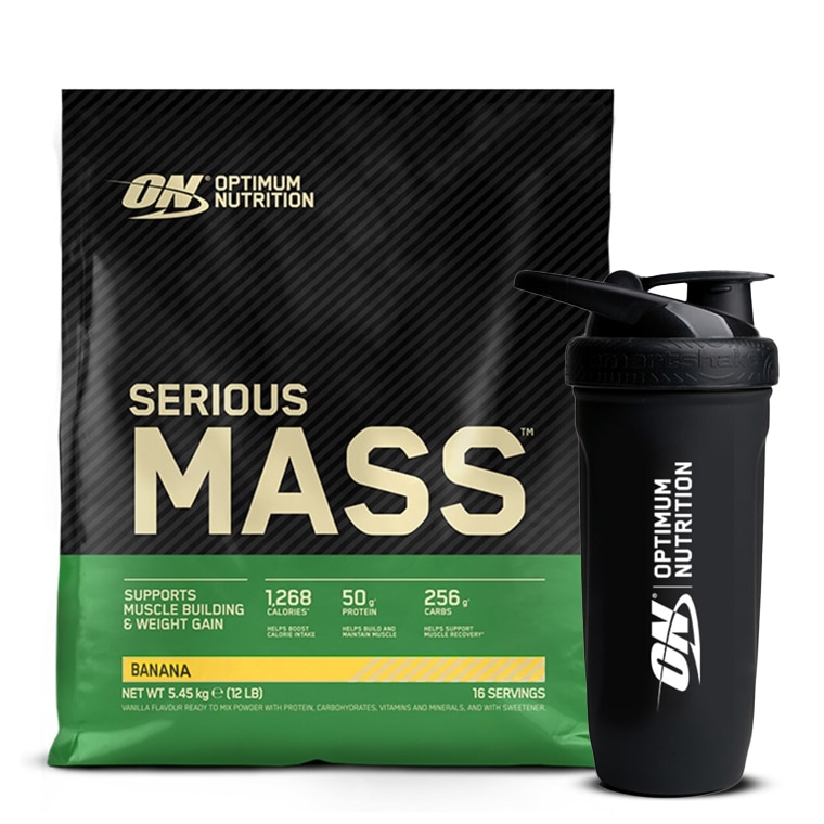 Optimum Nutrition Serious Mass 5,45kg + Steel Shaker