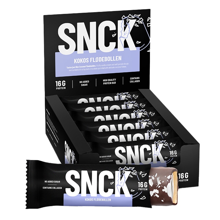SNCK Proteinbar Kokos Flödebollen 12x55g