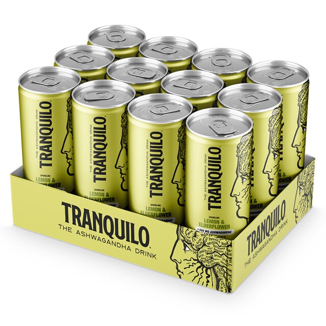 Tranquilo Ashwagandha Drink Lemon & Elderberry 12x330ml