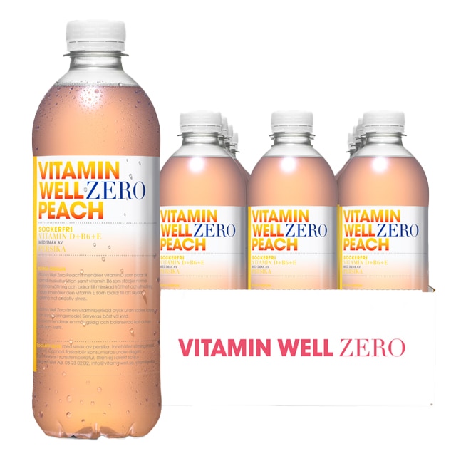 Vitamin Well Zero Peach 12x500ml