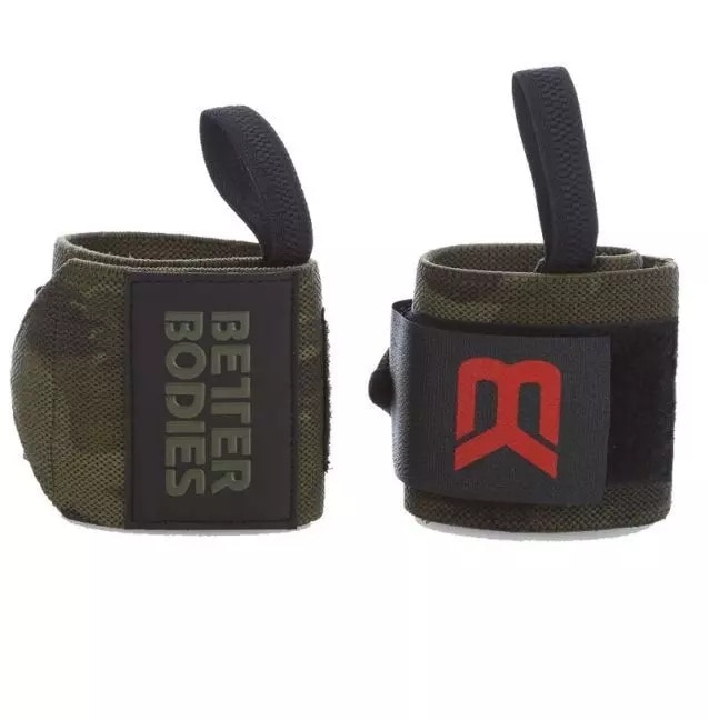 Better Bodies Camo Wrist Wraps, dark green camo